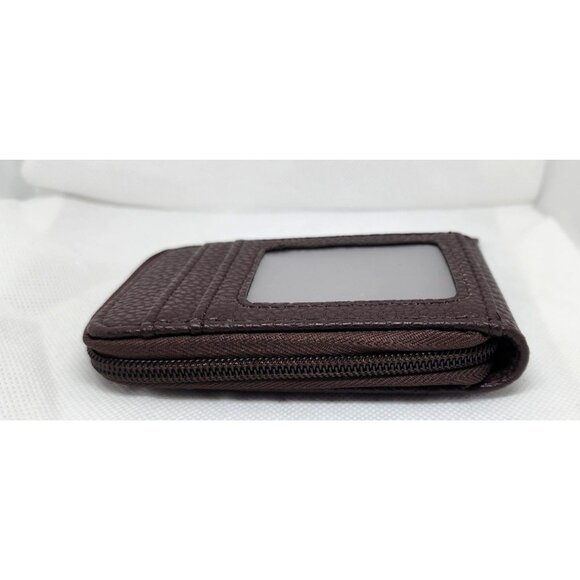 Mini Credit Card Case - Multi Card Slot Card Holder Wallet with ID Window Brown - Picture 11 of 13